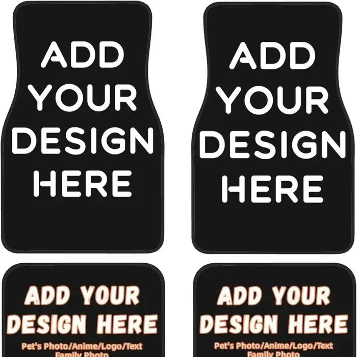 Personnalisez un ensemble de 4 tapis de sol de voiture, ajoutez votre nom, votre photo, votre logo,