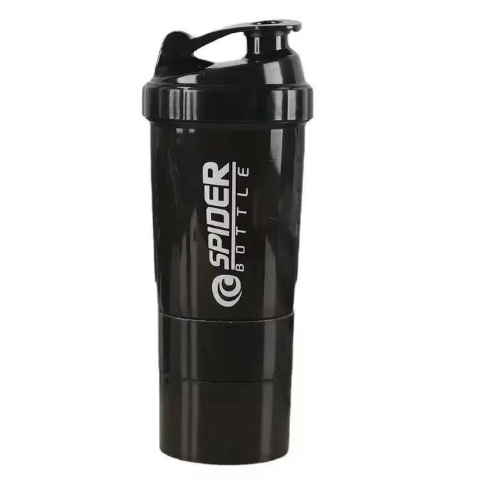 Shaker à protéines Portable avec récipient de stockage de poudre, tasse mélangeur de 500ml, bouteill