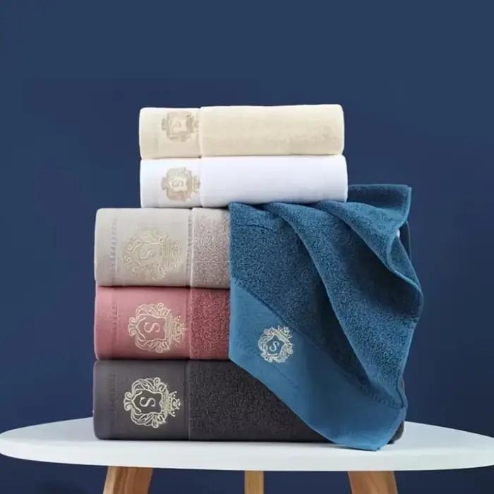 Serviettes de bain en coton pour la salle de bain - Deux tailles, adaptées pour le visage et le corps. Très absorbant. Serviettes de bain absorbantes et sportives.