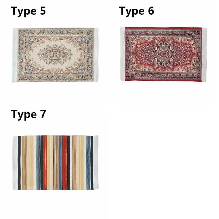 Tapis de tissage Miniature de Style turc, revêtement de sol pour maison de jeu, accessoires de poupée à l'échelle 1:12