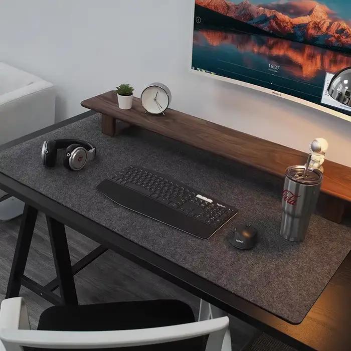 Tapis de souris antidérapant en feutre de laine polymère, doux, respirant, grand, bureau, ordinateur portable, joueur, simple, confortable, temps froid