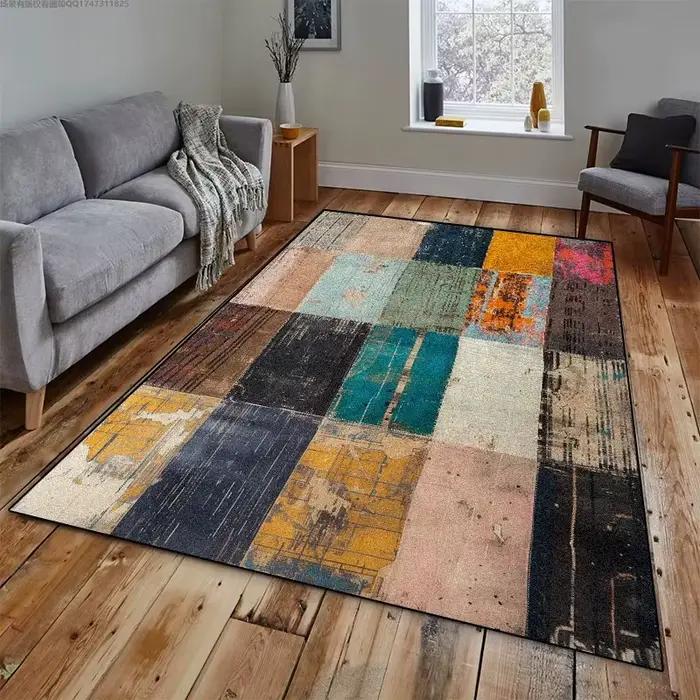 Tapis géométrique moderne joyeux pour salon, chambre, prière, hôtel, extérieur, décoration de maison, espace commercialisée