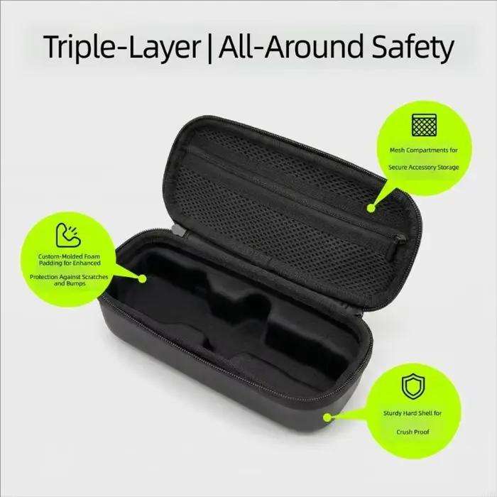 Étui pour appareil photo avec coque rigide, poche intérieure poignée latérale pour transport quotidien