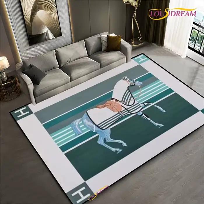 Tapis cheval à cadre ethnique pour salon, chambre à coucher, cuisine, tapis de sol antidérapant pour enfants, cadeau d'anniversaire, accessoires de photographie