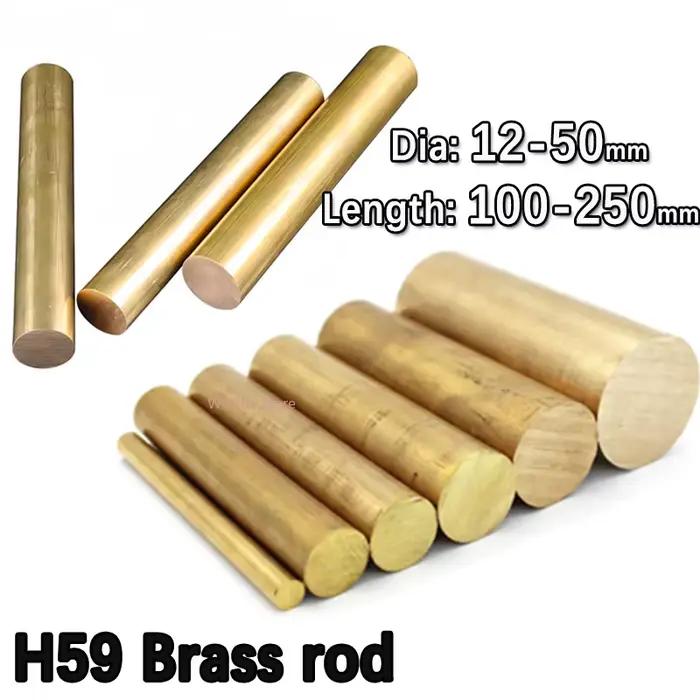 Barre ronde en laiton H59, diamètre 12 mm, 14 mm, 15 mm, 16 mm, 18 mm, 20 mm~50 mm, tige en laiton massif
