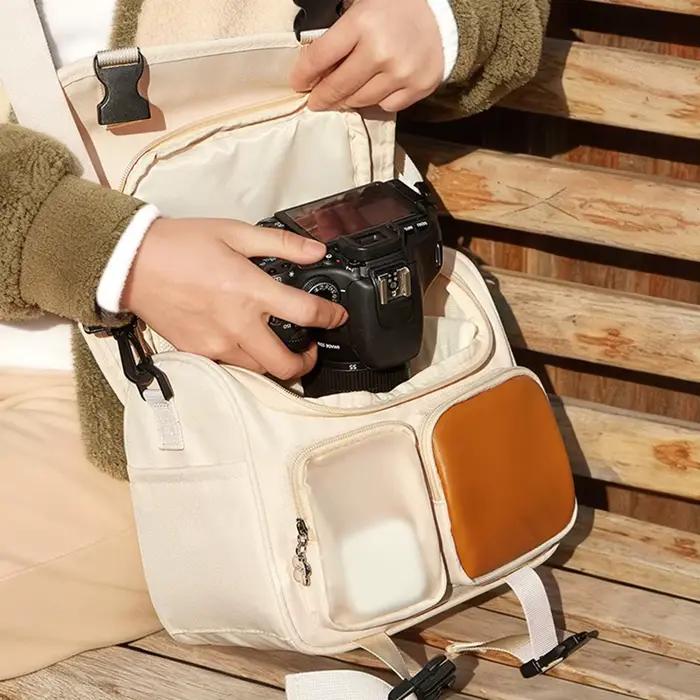 Sac pour appareil photo, sac pour appareil photo reflex numérique, sac à bandoulière grande capacité, sac de voyage, sac messager, adapté aux appareils Fujifilm et Canon