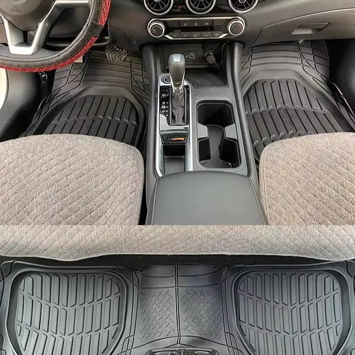 Ensemble/3 pièces tapis de sol de voiture universels-tapis profonds en caoutchouc robuste pour voiture SUV camion et Van-Protection contre tous les temps