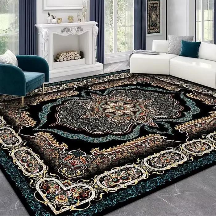 Tapis rouge persan Vintage pour salon, haut de gamme, luxe américain, sans poils, pour Table à thé, chambre à coucher, bout de lit, antidérapant, grande surface