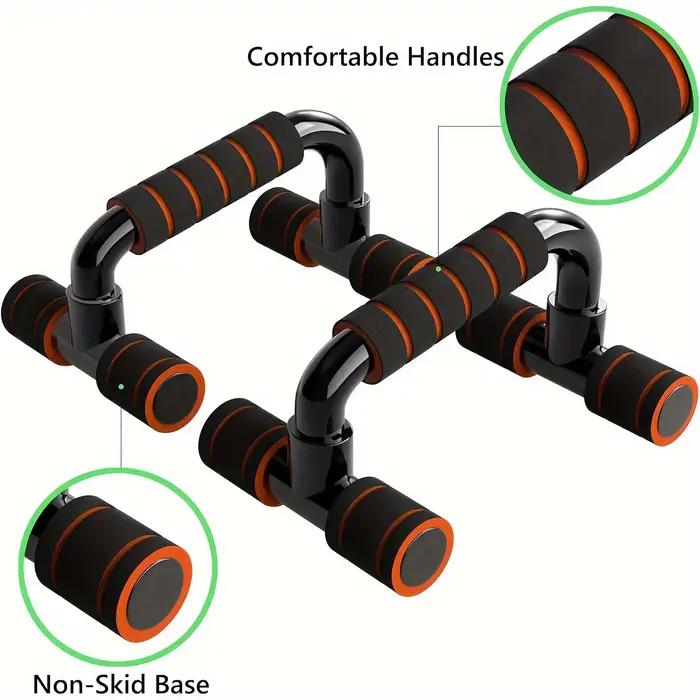 1 paire de barres de pompes ergonomiques pour hommes - Supports d'entraînement de force portables antidérapants avec