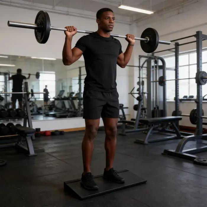 Grande planche d'entraînement inclinée pour squats