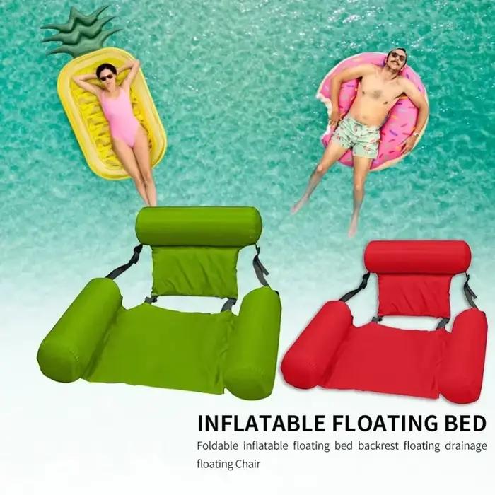 Hamac d'eau flottant pliable, chaise longue gonflable, tapis de piscine, lit inclinable flottant, matelas à Air, accessoires de piscine