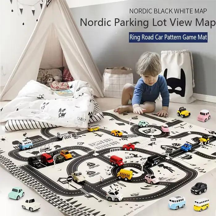 Tapis de route 83*58cm/130*100cm pour enfants, carte routière, jouet éducatif, tapis de jeu en plastique pour enfants, jeux de ville