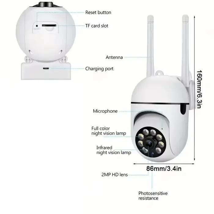 Caméra de surveillance sans fil A7, interphone 360 degrés, caméra de sécurité domestique 1080P, caméra de surveillance HD à vision nocturne à distance, maison intelligente