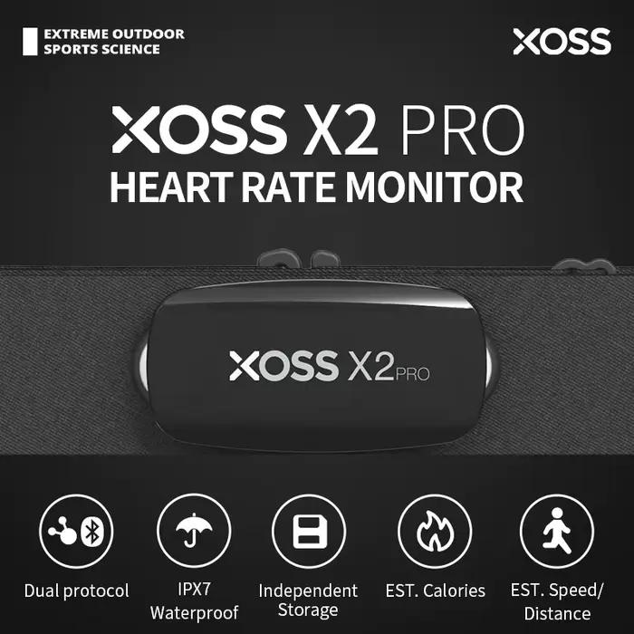 XOSS X2 Pro capteur de fréquence cardiaque enregistrement indépendant sangle pectorale moniteur HRM Bluetooth ANT +