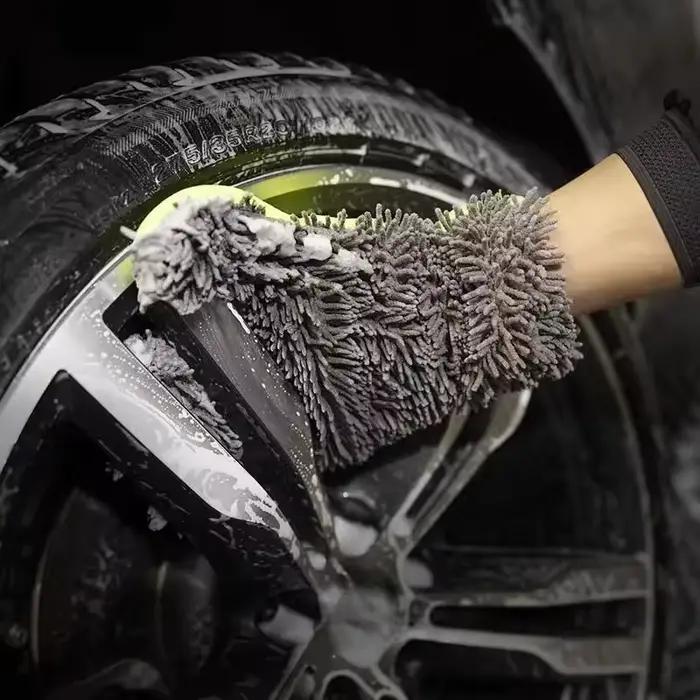 Gants de lavage de voiture, lingette en microfibre, éponge de voiture sans rayures, nettoyage de lavage de voiture, velours de corail, outil de nettoyage Double face