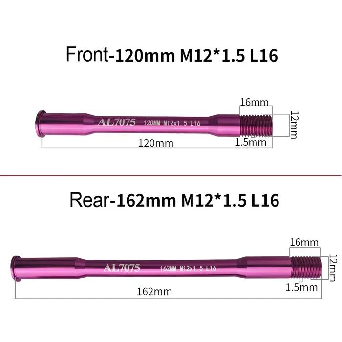 Axe traversant double extrémité pour vélo de route 120MM/162MM M12*1.5 L16 AD350/300/500/RT380/RS360/RS450