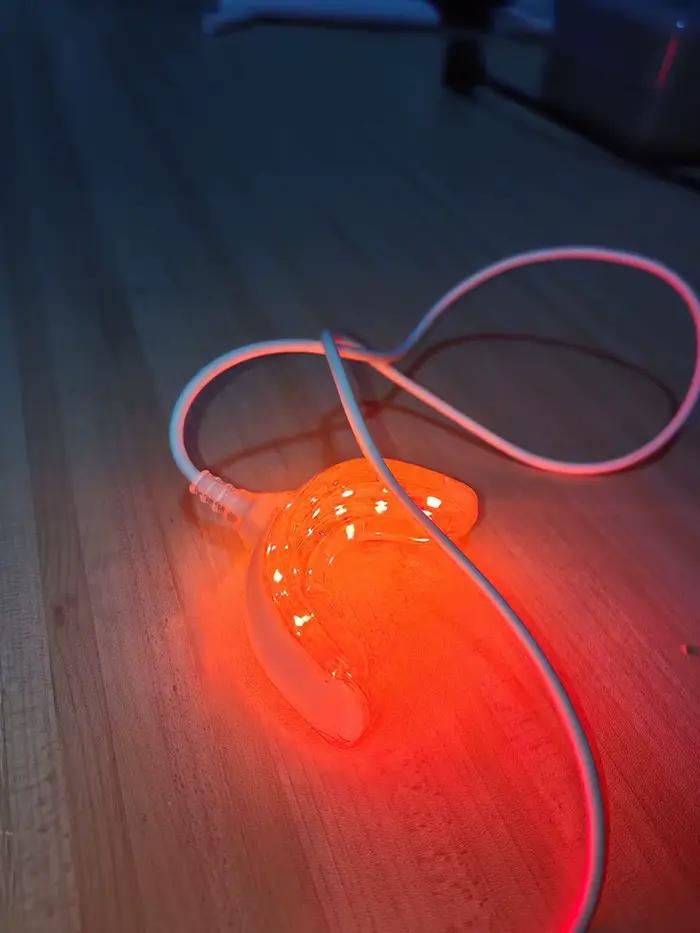 Accélérateur de blanchiment dentaire intelligent à lumière LED bleue, appareil portable rechargeable USB/iPhone/Android, lumière blanchissante pour les dents, gouttière dentaire