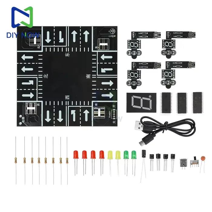 Kit de bricolage électronique de feu de circulation Intelligent, jouet scientifique, Signal de retard, pratique de la soudure, Kit de bricolage amusant, affichage numérique LED
