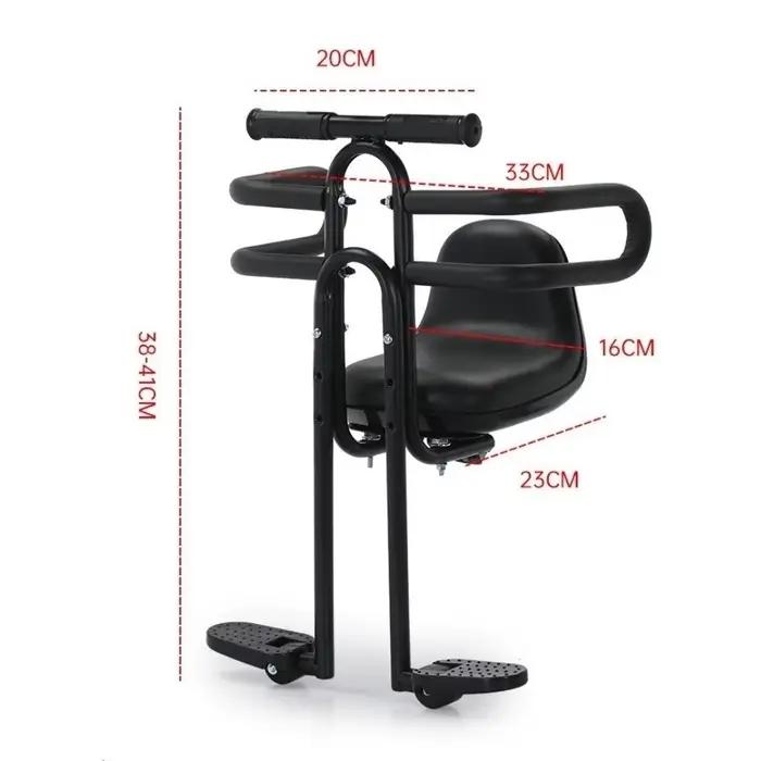 Siège enfant avant pour vélo VTT avec pédales et accoudoirs – Installation facile et réglable 
