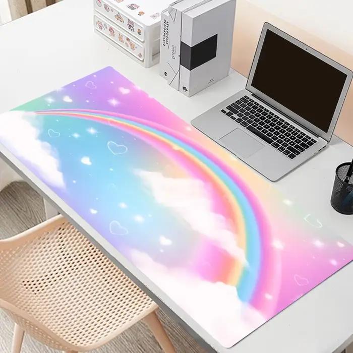 Tapis de souris de jeu média arc-en-ciel, épaisseur 900x400mm, virus Sub non ald, accessoires de bureau pour le travail, le divertissement, la maison et le bureau, cadeau