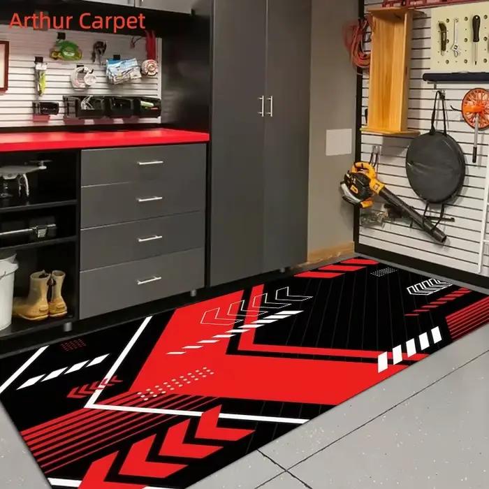 Tapis de moto VIKAMA, tapis de garage pour moto, résistant à l'huile, imperméable, résistant à l'usure, enroulable, style course