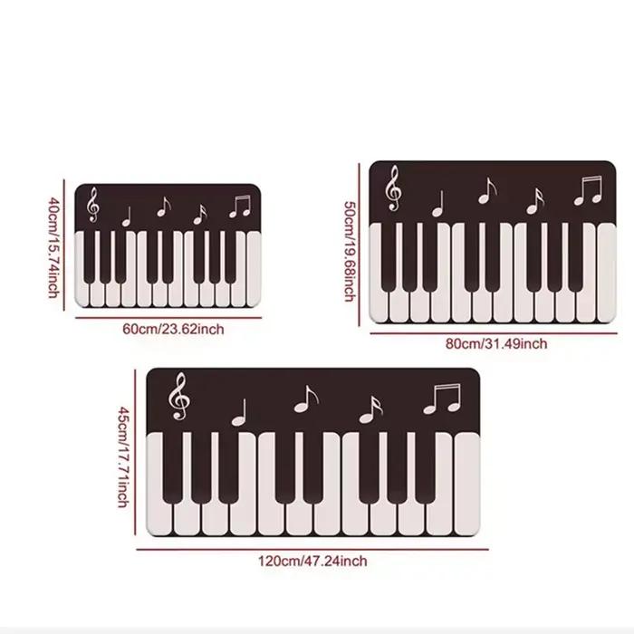 Noir blanc Piano chambre tapis cristal velours anti-dérapant tapis de sol chambre tête de lit tapis moderne minimaliste chambre tapis de sol