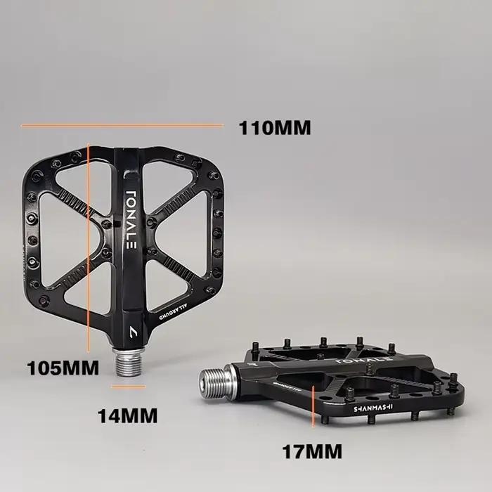 Pédales de vélo vtt marron CNC en alliage d'aluminium poli 3 roulements pédale route montagne Dirt Bike anti-dérapant
