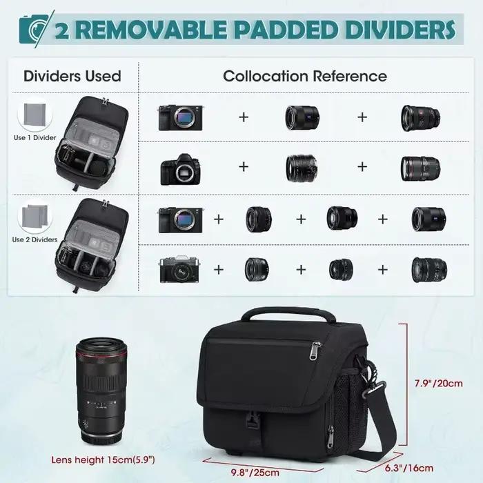 Nouveau sac photo compact pour photographe, sac à bandoulière pour appareil photo reflex, sacoche oblique pour appareil photo