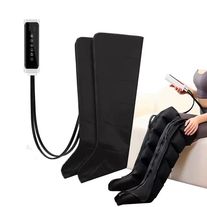 Masseur de Compression d'air pour les jambes, pompe de thérapie à pression chaude avec fermeture éclair, enveloppe des mollets, bottes pneumatiques, système de rééducation de Drainage lymphatique