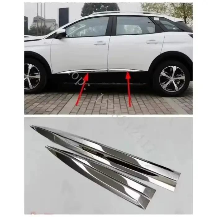 Accessoires de voiture pour Peugeot 3008/4008 2016 2017 2018 2019, moulures latérales de carrosserie en acier inoxydable, décoration de porte latérale
