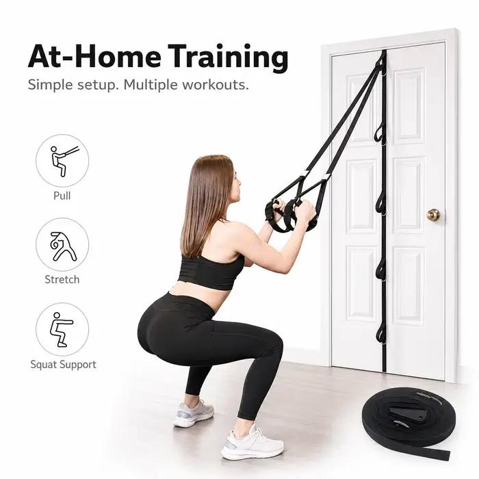 Système d'entraînement par suspension réglable avec sangle d'ancrage pour porte