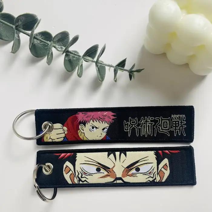 Porte-clés brodé d'anime japonais pour motos, porte-clés, porte-clés, accessoires de mode Chaveiro