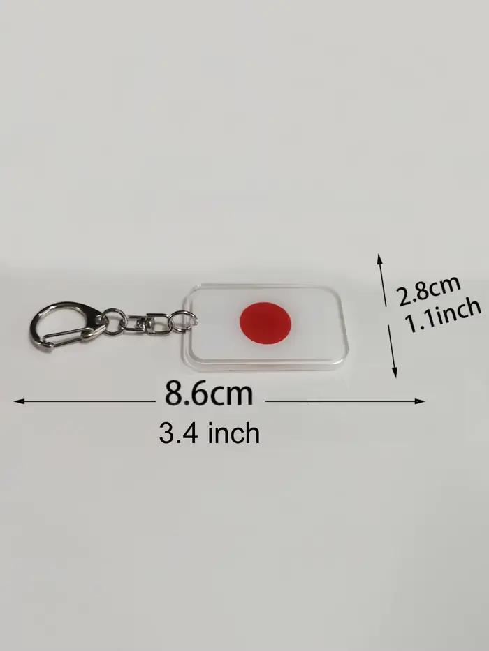 Porte-clés drapeau japonais en acrylique, 1 pièce, sac à dos et accessoires clés, cadeaux pour amis.