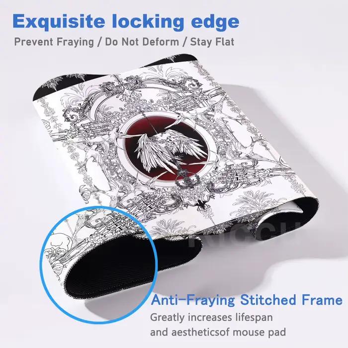 Tapis de souris XXL style gothique foncé, grand tapis de jeu, coussin de table antidérapant pour ordinateur portable, tablette, accessoires PC, tapis de bureau