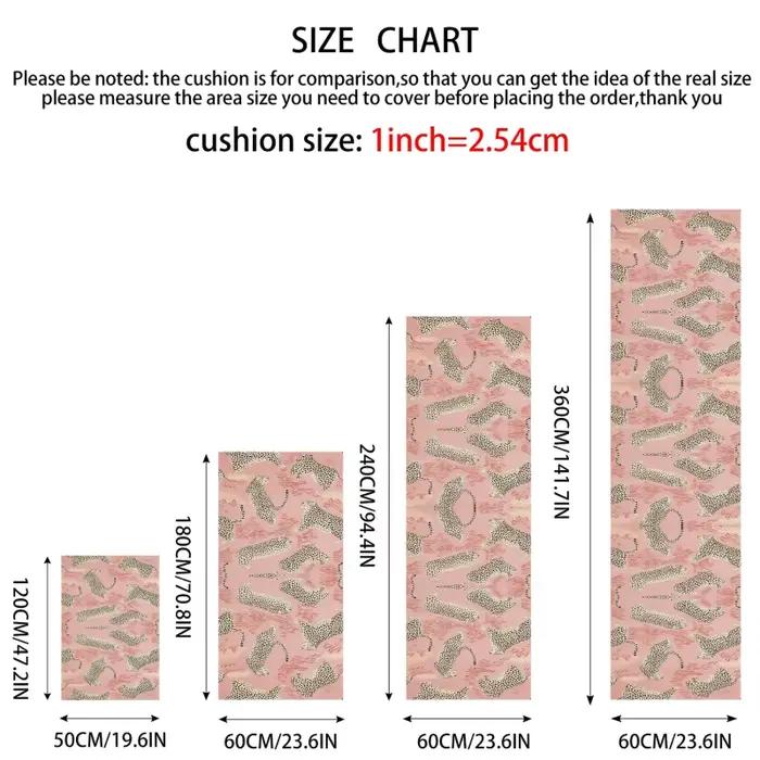VIKAMA Tapis de couloir rose à imprimé léopard