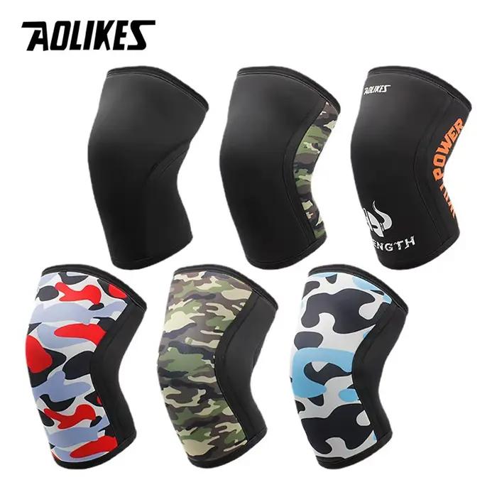 AOLIKES 1 paire 7mm néoprène sport genouillères Compression haltérophilie pressurisé Crossfit entraînement