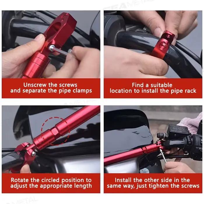 SEAMETAL – barre d'équilibre épaisse universelle pour moto, barre transversale en aluminium de 22mm, renforce le guidon, levier de renforcement étendu pour moto
