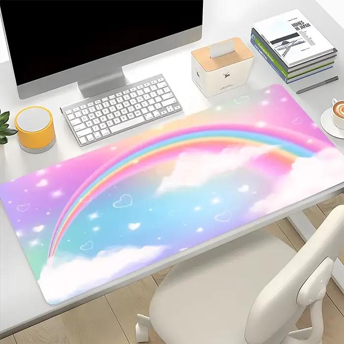 Tapis de souris de jeu média arc-en-ciel, épaisseur 900x400mm, virus Sub non ald, accessoires de bureau pour le travail, le divertissement, la maison et le bureau, cadeau