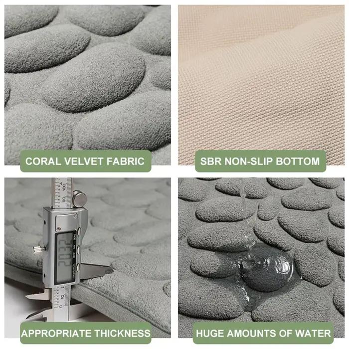 HOBathtub-Tapis lavables à absorption d'eau, Non-ald Floor Lea, Polymères de bain, Doorvirus, Aile Blestone, Gaufré