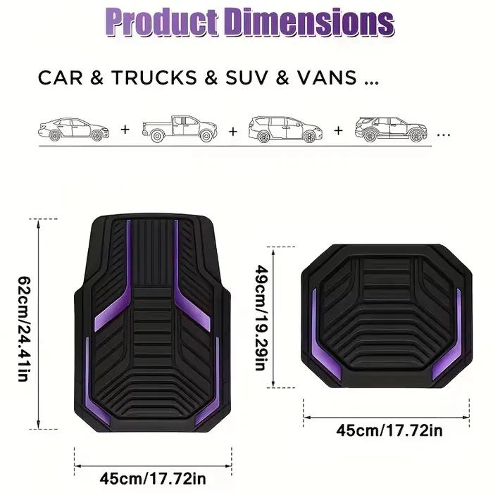 4 tapis de sol de voiture avant et arrière, durables, avec un dos antidérapant pour une protection par tous les temps. Convient à 95% des