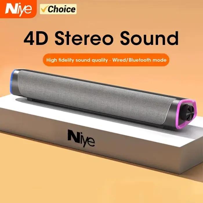 Barre de haut-parleur d'ordinateur Bluetooth sans fil, avec son Surround 4D, caisson de basses pour MacBook et ordinateur portable, lecture de musique