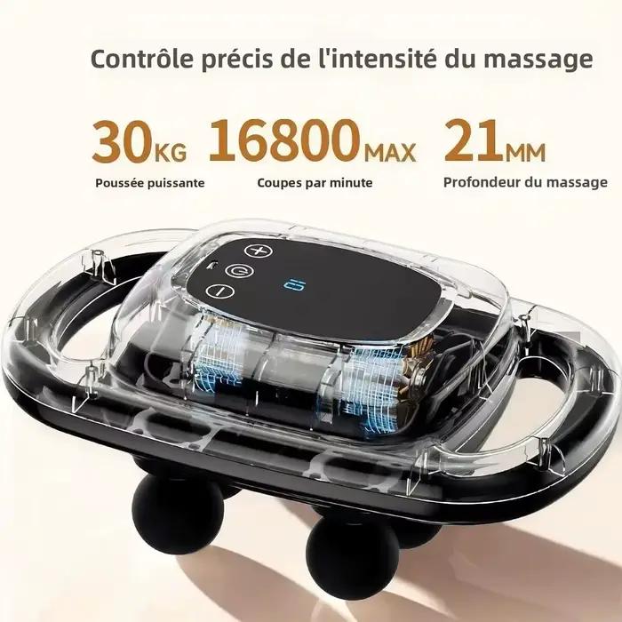 6 Têtes Massage Gun Deep Tissue Percussion Massager Musculaire électrique