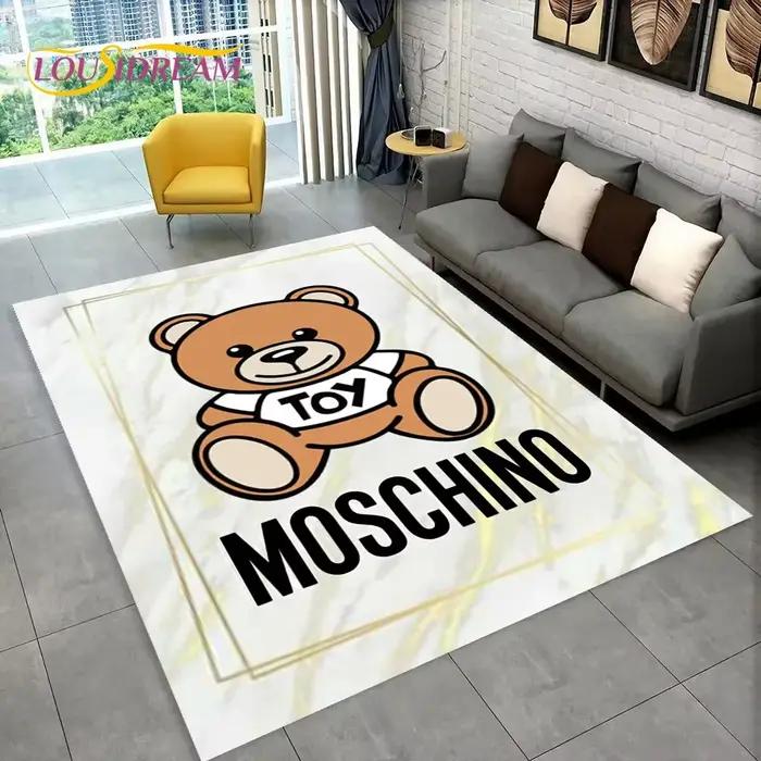 Tapis 3D M-Moschino HD Cartoon Bear, tapis pour la maison, salon, chambre à coucher, canapé, paillasson, décoration, tapis de jeu pour enfants, tapis de sol antidérapant, cadeau