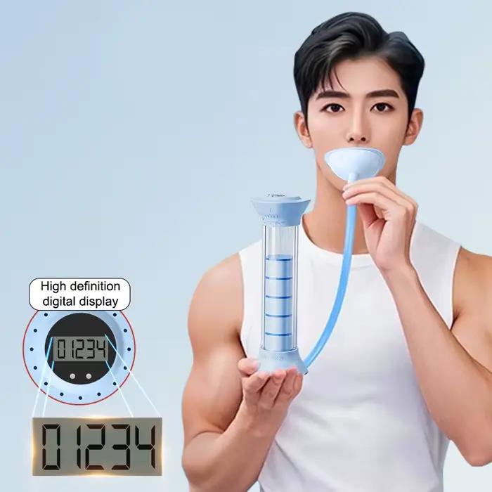 Entraîneur d'haltères de respiration à diaphragme réglable avec compteur