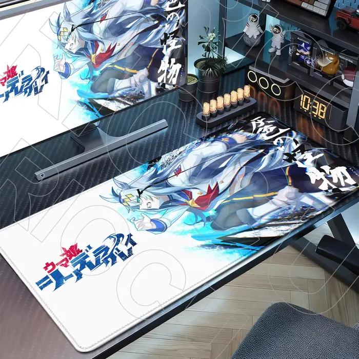 Tapis de souris XXL U-Umamusume, impression HD, tapis pour joueurs d'ordinateur, bord verrouillable, antidérapant, 80x40cm, tapis de souris pour PC Gamer, tapis de bureau Derby