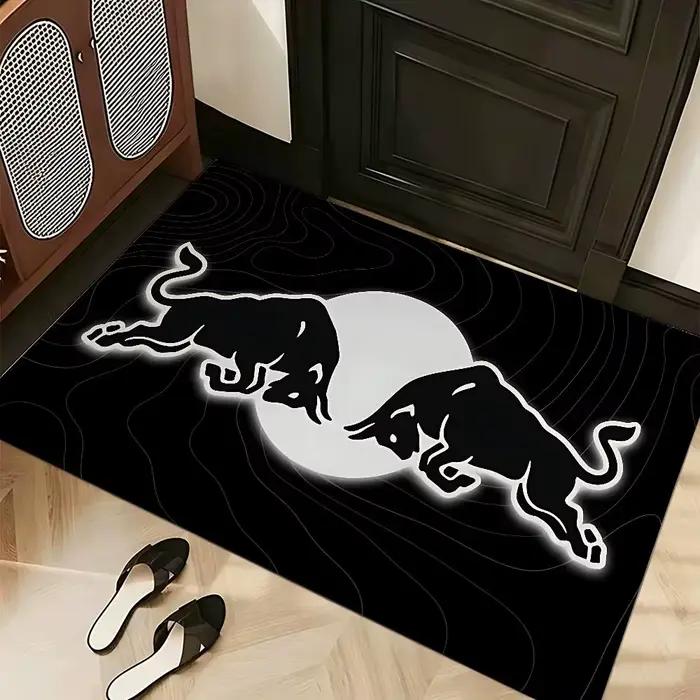 Tapis antidérapant pour salle de bain, tapis de porte, décoration de la maison, tapis de porte d'entrée, résistant aux rayures, Cool D-rEd-S-bulls