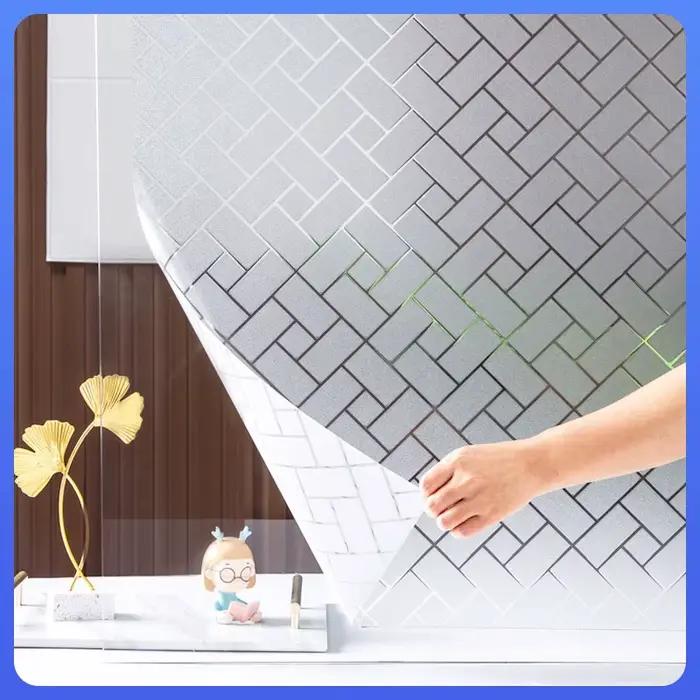 Autocollant en verre mat pour chambre à coucher, salle de bains, balcon, fenêtre, Anti-fuite de lumière, Opaque, Anti-regard, Film d'adsorption électrostatique