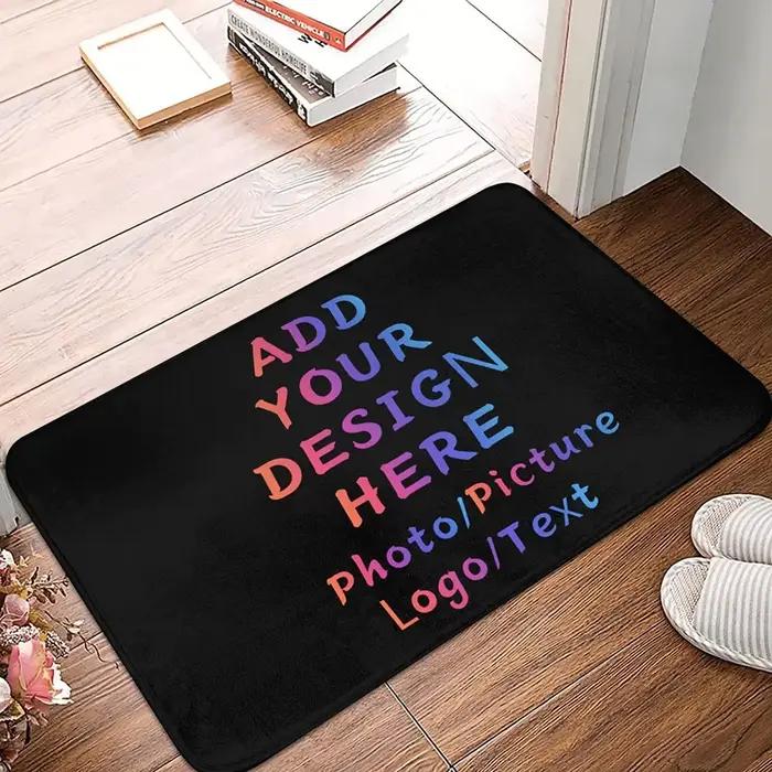 Tapis personnalisé pour animaux de compagnie télécharger votre logo texte photo paillasson personnalisé tapis personnalisé doux pour porte d'entrée cadeaux de noël décor d'Halloween