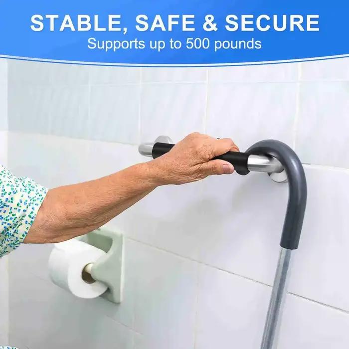 Barre d'appui antidérapante en Silicone pour baignoires et douches, en acier inoxydable 304, poignée de sécurité pour salle de bain, pour personnes âgées, 1 pièce