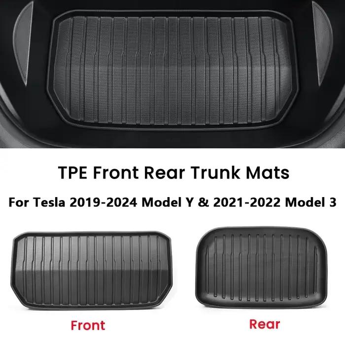 Tapis de coffre avant et arrière pour Tesla modèle 3/Y, mise à niveau TPE, boîte de rangement inférieure, housse de protection, doublure de chargement, plateau de coffre, tapis de sol